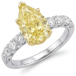 Echter VVS Reinheit Fancy Gelber Diamant Schmuck-Ring 1,5 Karat