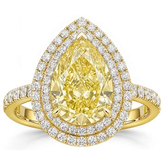 Schmuck-Ring 14K Gelbgold mit Fancy Gelber Diamant – Hauptansicht