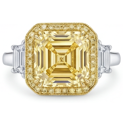 Feiner VVS Fancy Gelber Diamant Schmuck-Ring – 2 Karat Bicolor