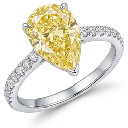 Natürlicher VVS Fancy Gelber Diamant Statement-Ring 1,75 Karat