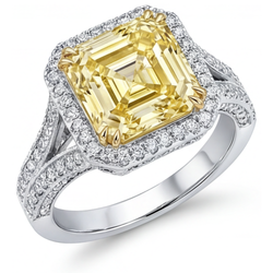 Brillanter Pavé Fancy Gelber Diamant Statement-Ring – 3,50 Karat