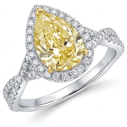 Handgefertigter VVS Reinheit Gelber Kanarienvogel-Diamant