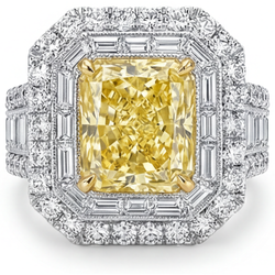 Gelber Kanarienvogel-Diamant Halo-Ring – Pavé 2 Karat 14 Karat
