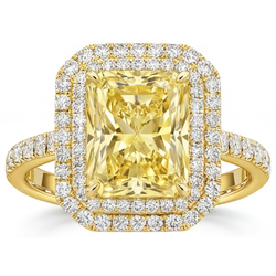 Pavé Schmuck-Ring – Gelber Kanarienvogel-Diamant 4,25 Karat 14K