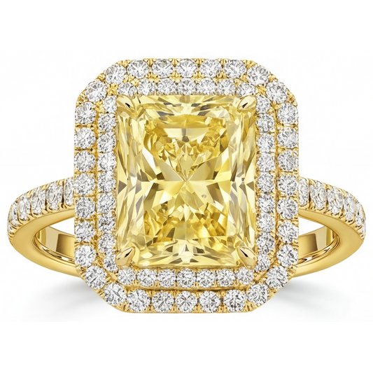 Stilvoller Gelber Kanarienvogel-Diamant Schmuck-Ring 4,25 Karat – Hauptansicht