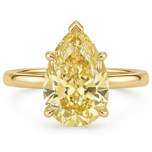 Handgefertigter Gelber Kanarienvogel-Diamant Statement-Ring 2 Karat – Hauptansicht