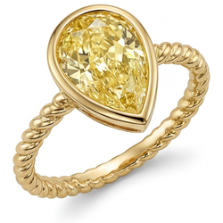 Handgefertigter Gelber Kanarienvogel-Diamant Statement-Ring 2,25