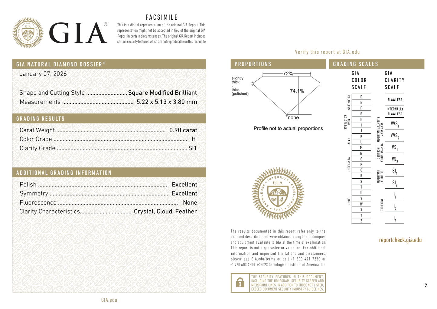 GIA Certificate 2