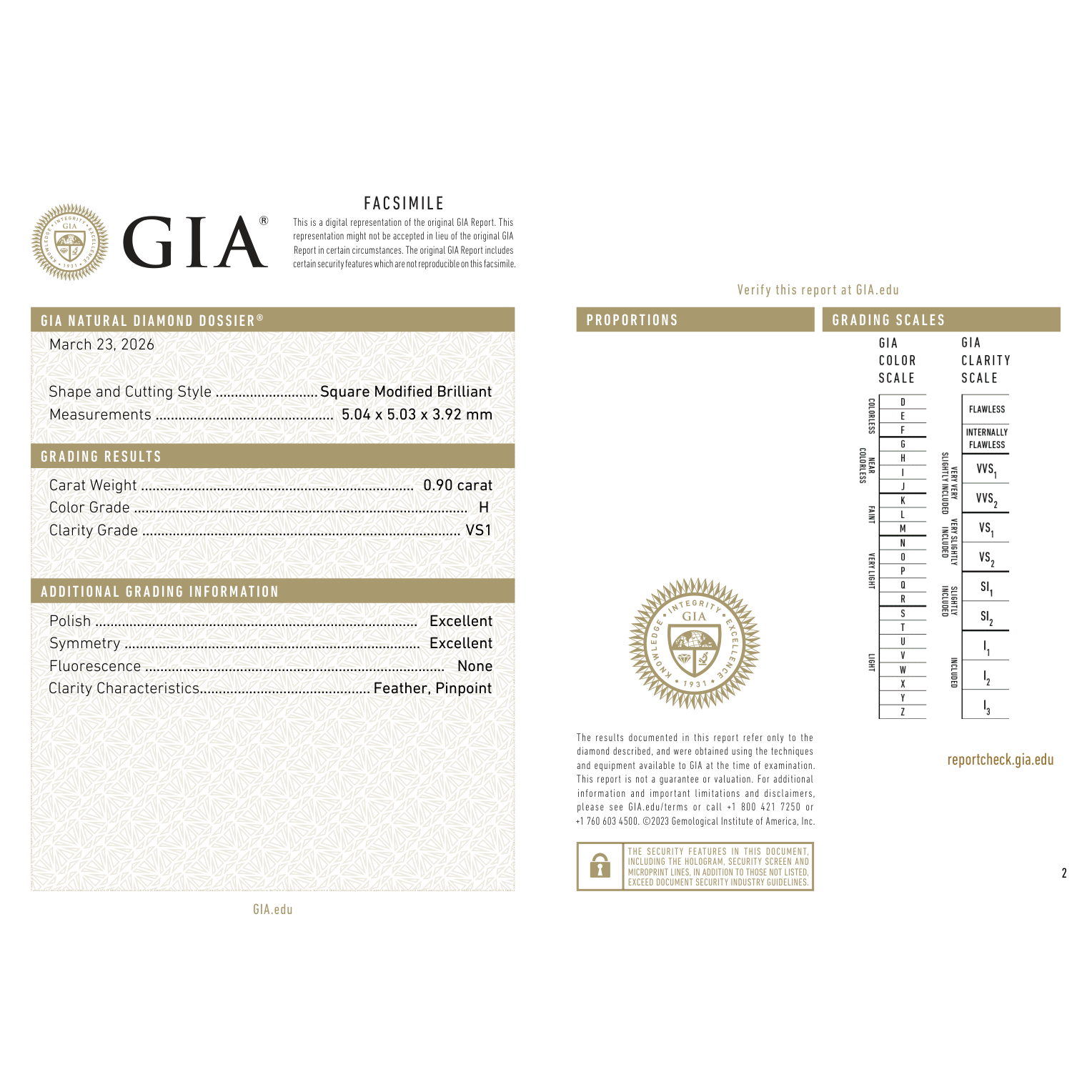 GIA Certificate 2