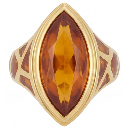 Edelstein-Ring 14K Gelbgold mit Goldener Citrin – Hauptansicht