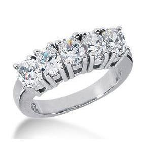 echter oval diamant 2.50Karat memoire-ring Vorderansicht
