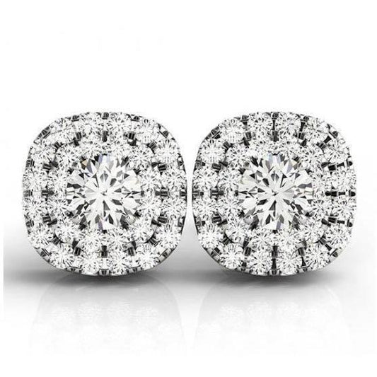 echter round diamant 2.60Karat ohrring Vorderansicht