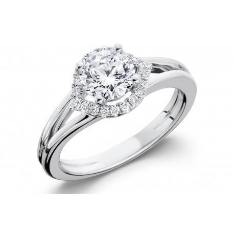 2 Karat Echt Diamanten Hochzeit Halo Ring Schmuck