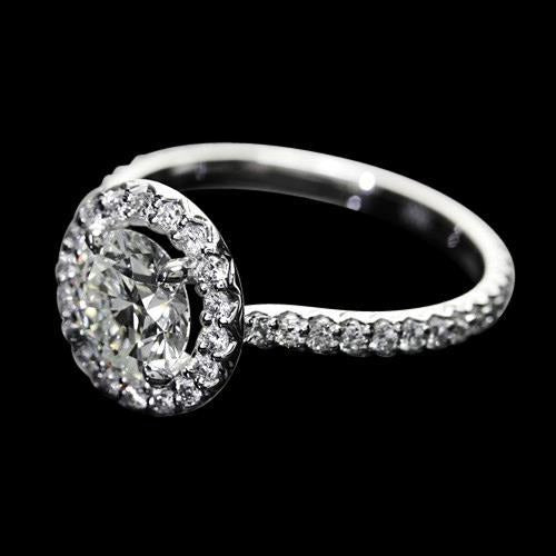 2.25 kt. Echte Diamant-Halo-Fassungsring Hochzeitsschmuck Neu