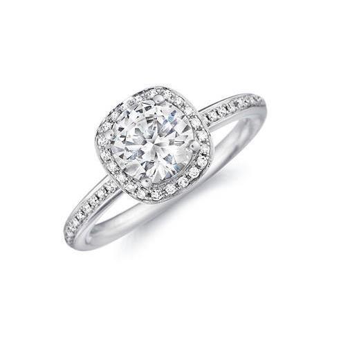2.6 Karat funkelnder Echt Diamant-Halo-Verlobungsring Weißgold
