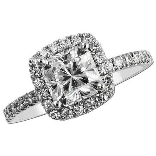 2.65 Karat funkelnde Natürliche Diamanten Halo Jubiläumsring Weißgold 14K