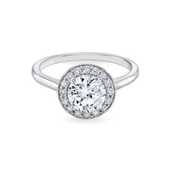 Funkelnder Runder Echte Diamant Halo Ring 2.55 Karat Weißgold 14K