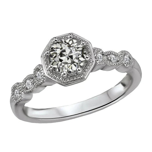 Old Miner Natürliche Diamond Ring Vintage Style 8 Krappen Set 14K Gold 2.50 Karat