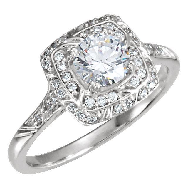 Runder Diamant-Halo-Ring im Vintage-Stil mit Akzenten 1,79 ct.