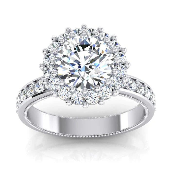 Runder Natürliche Diamant Halo Ring 5 karat 