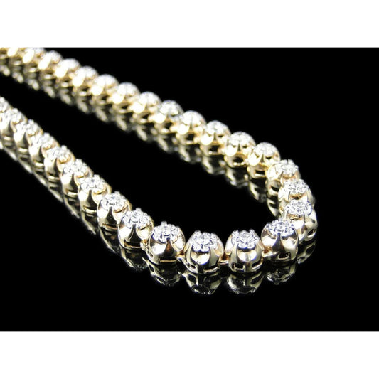 8,8 Karat Diamant Herrenhalskette 55 cm Strang Gelbgold 4.5 mm breit