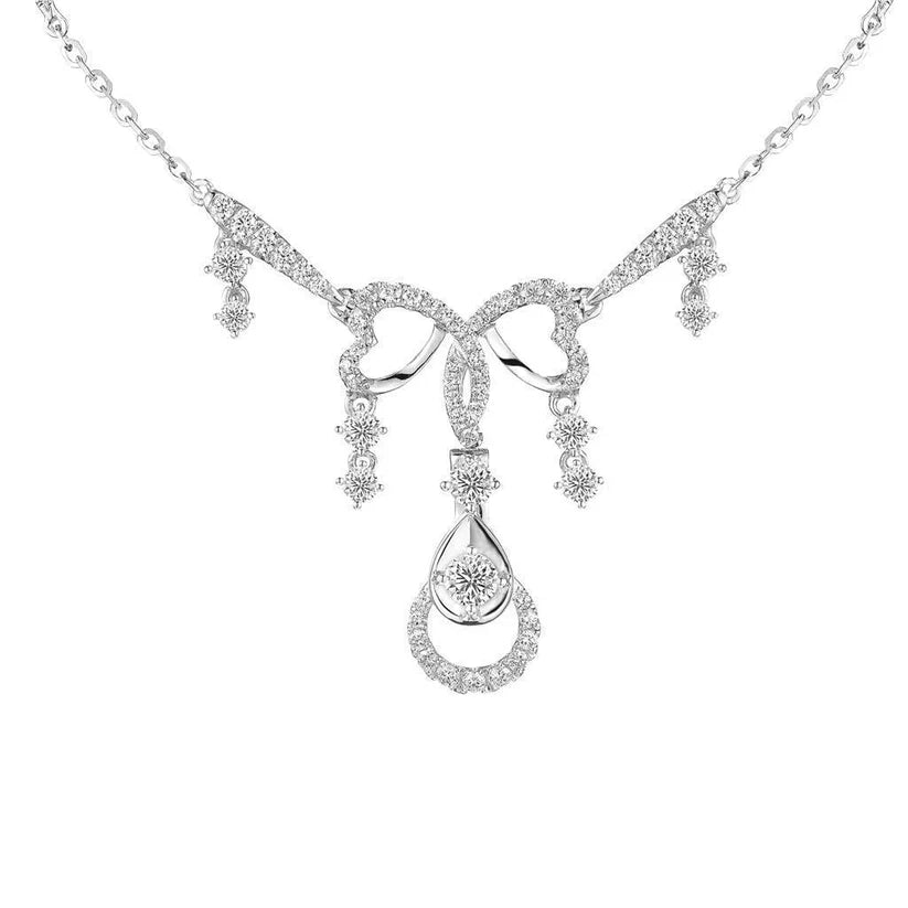 Runde Brillantschliff 5.00 Karat Natürliche Diamanten Damen Halskette Weißgold 14K