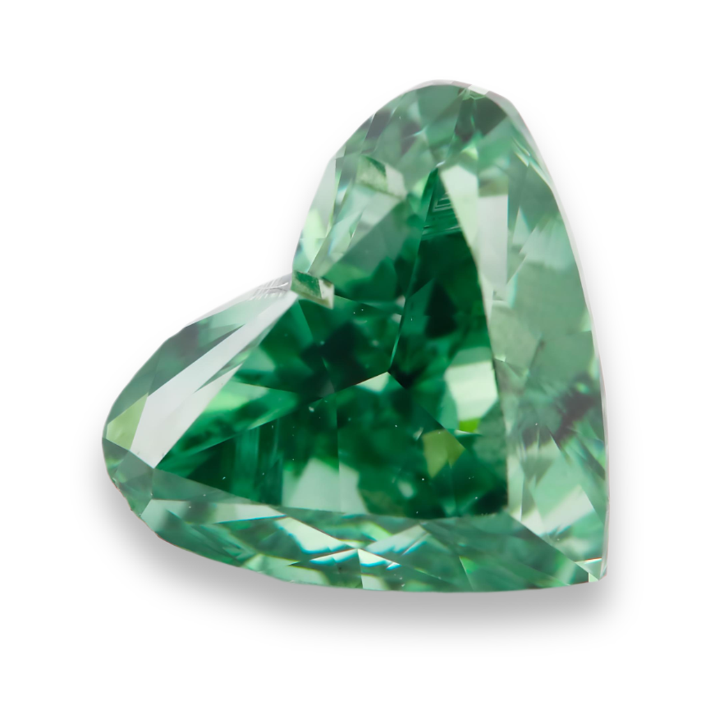 Natürlicher 2 Karat Herzschliff Grün Veredelter Loser Diamant