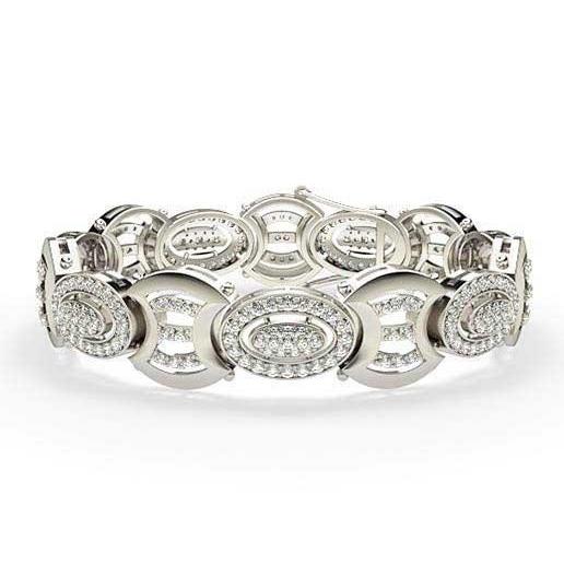 Kleine Runde Natürliche Diamanten 11.50 Karat Herrenarmband Wg 14K