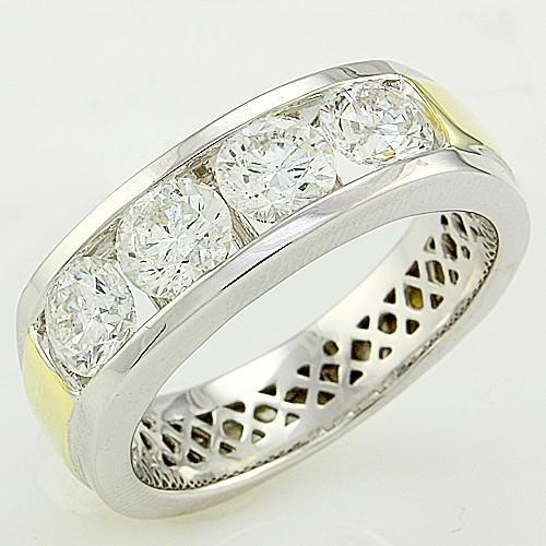 1 Ct Rundschliff Echt Diamant Herrenband Schmuck Neu