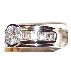 3,50 ct. Runde & Baguette Diamanten Fancy Ring Verlobungsschmuck
