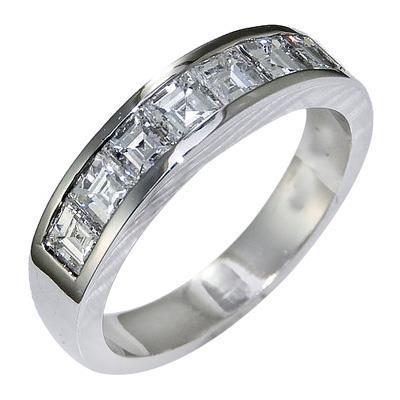 Asscher Cut Echt Diamant Ehering 3.50 Karat Weißgold 14K Herrenring