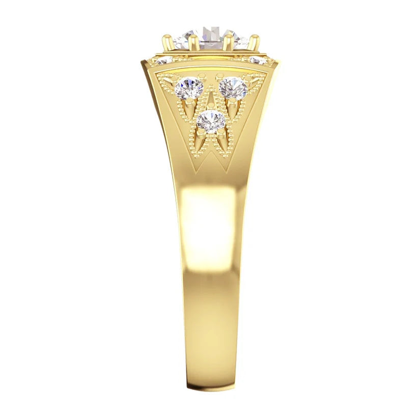 Runder Echt Diamant Ring Für 1,50 Karat Gold 14K