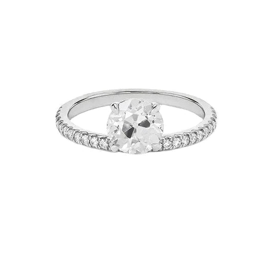 Jahrestag Altschliff Diamantring 2.50 Karat Damen Goldschmuck