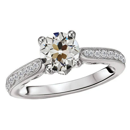 echter round diamant 3.50Karat ring Vorderansicht