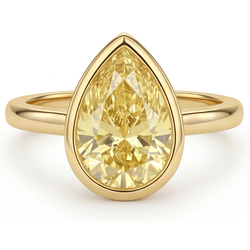 2 Karat Kanariengelber Diamant Antragsring in 14 Karat Gelbgold