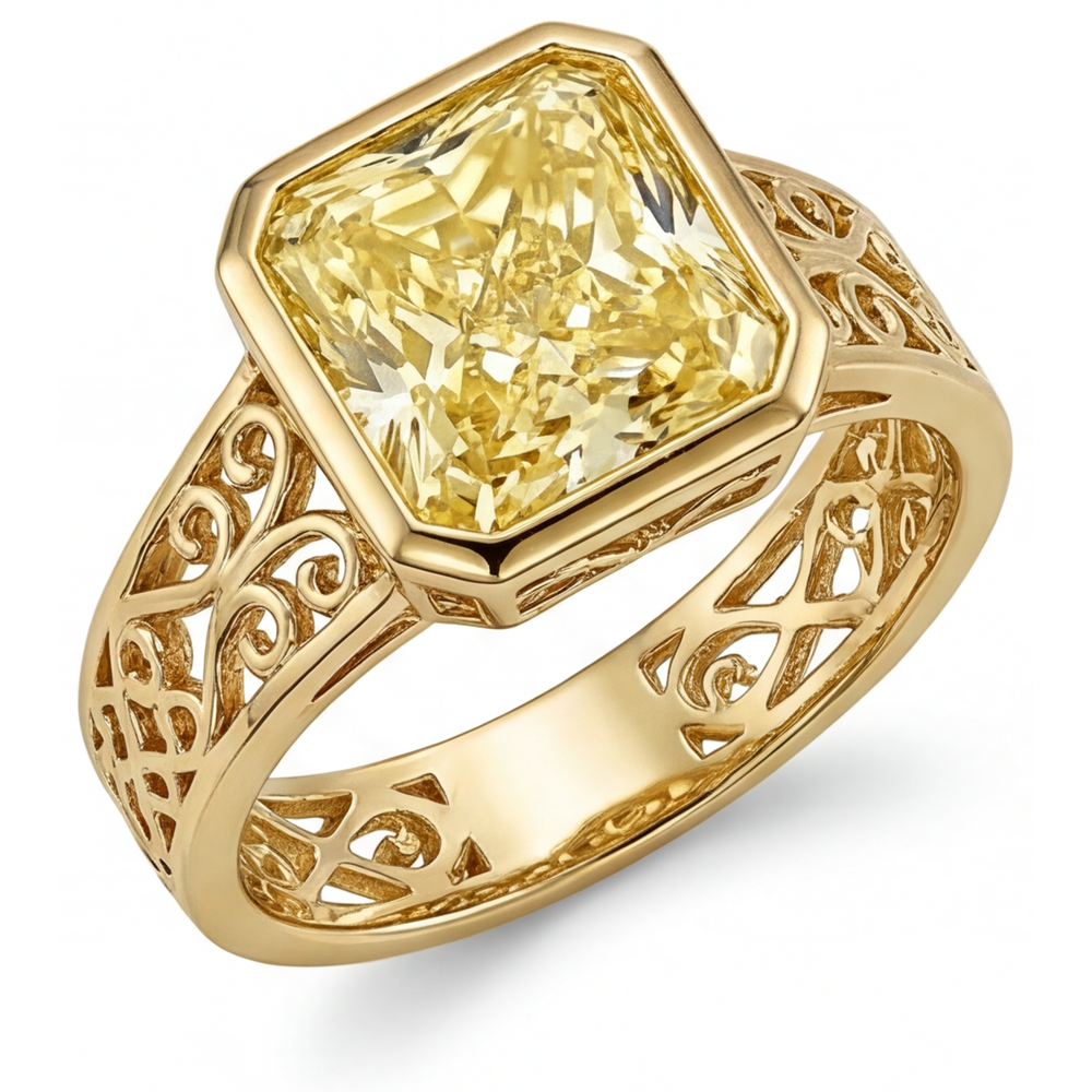 Luxuriöser Kanariengelber Diamant Ring 2,5 Karat – Hauptansicht