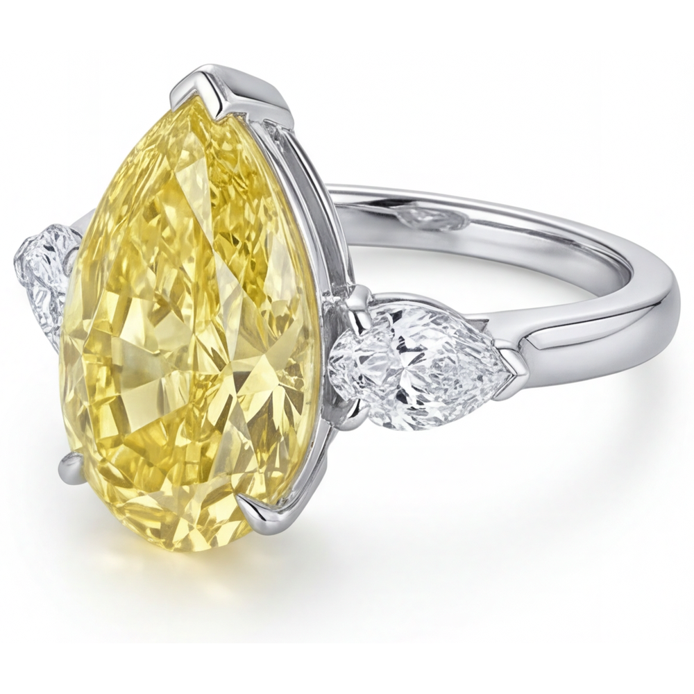 Echter Kanariengelber Diamant Ring – Seitenansicht