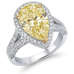 VVS Kanariengelber Diamant Ring 4,5 Karat – Zweifarbiges 14K Gold