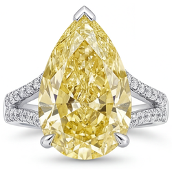 VVS Reinheit Ring – Kanariengelber Diamant 5 Karat 14K Weißgold