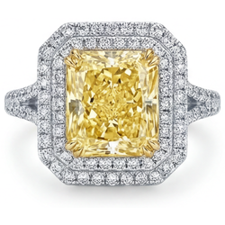 Natürlicher VVS Kanariengelber Diamant Schmuck-Ring 2,5 Karat