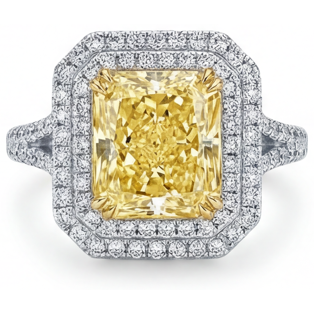 Kunstvoller Kanariengelber Diamant Schmuck-Ring 2,5 Karat – Hauptansicht