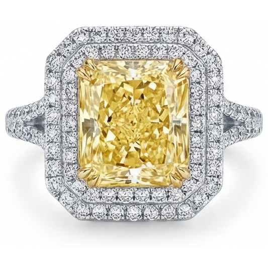 Kunstvoller Kanariengelber Diamant Schmuck-Ring 2,5 Karat – Hauptansicht