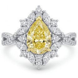 Erdgewonnener Kanariengelber Diamant Statement-Ring – Bicolor