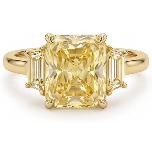 Statement-Ring 14 Karat Gelbgold mit Kanariengelber Diamant – Hauptansicht