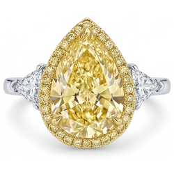 Erdgewonnener VVS Reinheit Kanariengelber Diamant Statement-Ring