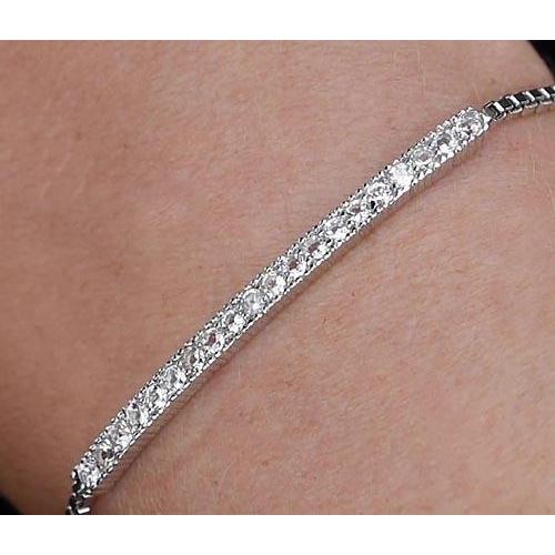 3 Karat Echt Diamant Tennisarmband Krappenset Weißgold 14K Schmuck