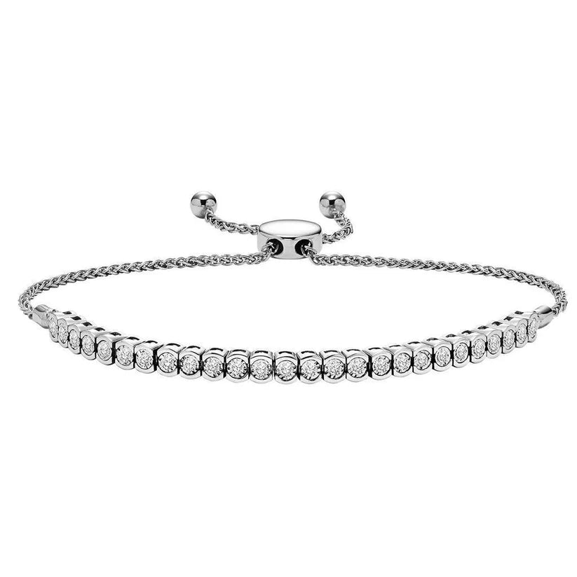 4 Karat Weißgold Echt Diamantarmband Damen Schmuck