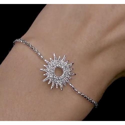 Echt Diamant Armband 12 Karat Damen Weißgold Sunburst Schmuck Neu