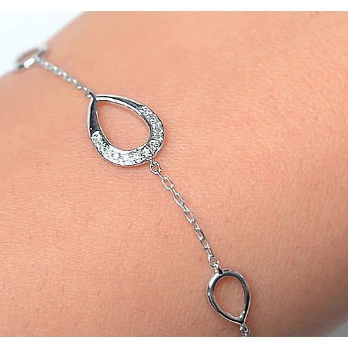 Echt Diamant Damenarmband 1,50 Karat Birnenform Weißgold Schmuck Neu