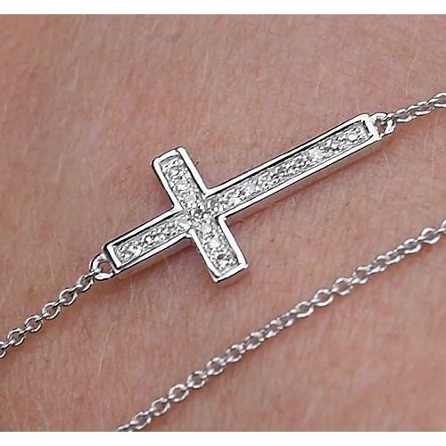 Echt Diamant Kreuz Armband 2 Karat Weißgold 14K Schmuck